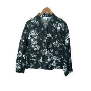 Relativity Linen Blck/Wht Shirt Xl Whimsigoth Quiet Luxury Y2K Preppy